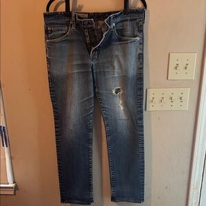 AG ADRIANO GOLDSCHMIED THE GRADUATE TAILORED LEG JEANS SIZE 34/32
